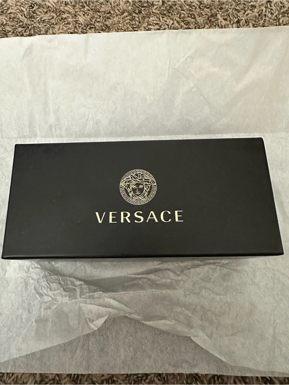 Versace Black Sunglasses with Gold Medusa Accent